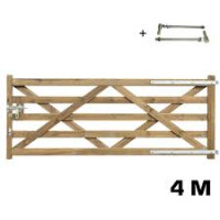 Barrière de prairie en bois Kerbl 3,5 m clôture cheval robuste