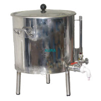 Cuve Inox 50L Brouwland Fermenteur Inox Alimentaire avec Robinet