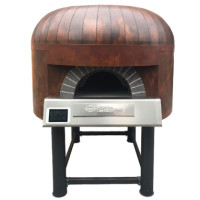 Four à pizza rotatif mixte bois gaz OEM Ali Group Napoli Rotativo 9 pizzas