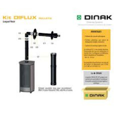 DINAK Kit Tubage Inox 80 mm Poêle à Granulés – Kit Tubage 80 mm pour Poêle à Pellet