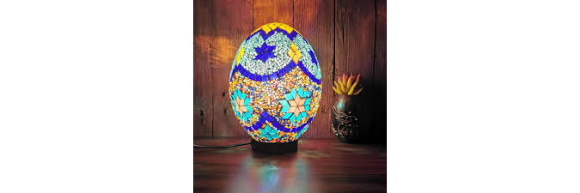 Lampe Oeuf Mosaïque Handmade Turkish Mosaic Egg Lamp