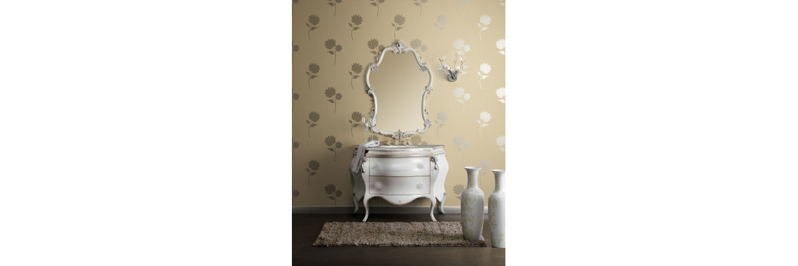 Casa Padrino Meuble Baroque Salle de Bain Blanc Or 100 cm
