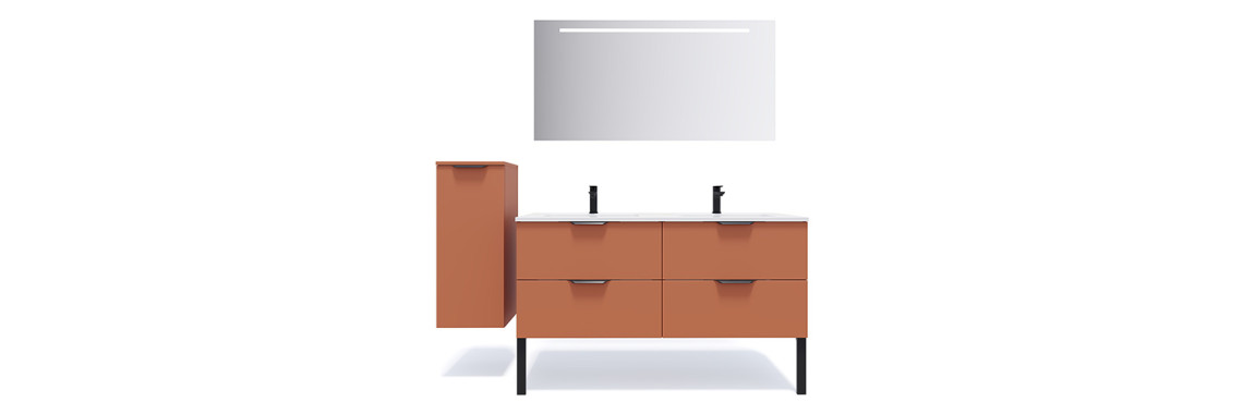 vidaXL Meuble Salle de Bain Double Vasque 140 cm Bois Chêne Sonoma