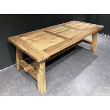 Table à manger rustique en vieux chêne massif style ferme française 200 cm