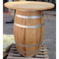 Table tonneau en bois massif Barrique authentique style cave à vin 120 cm