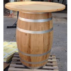 Table tonneau en bois massif Barrique authentique style cave à vin 120 cm